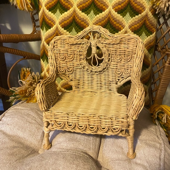 Accents Vintage Wicker Doll Plant Chair Poshmark